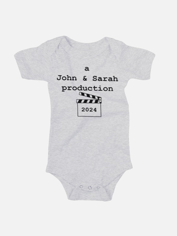 A (Name) & (Name) Production Baby Onesies